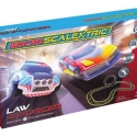Micro Scalextric Law Enforcer, racerbane m/ 2 biler, lysnet