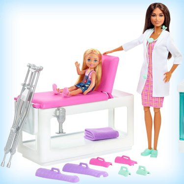 Barbie, lægeklinik m/ dukke og tilbehør