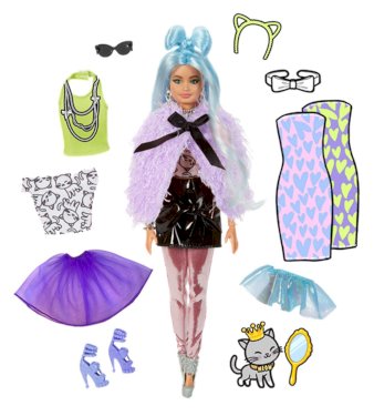 Barbie Extra, dukke m/ tøj og tilbehør