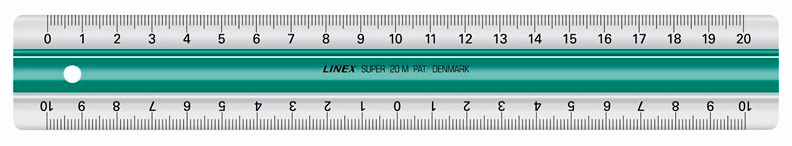 Linex Super Series, lineal, grøn, 30 cm