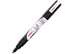 Uni Chalk PWE-3MS, sletbar marker, sort