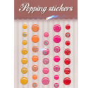 Popping Stickers, runde, røde nuancer