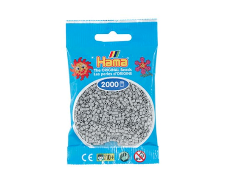 Hama Mini, perler, 2.000 stk., lysegrå (70)